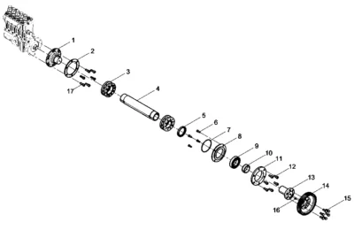 Приводной вал топливного насоса высокого давления двигателя BAUDOUIN 12M33