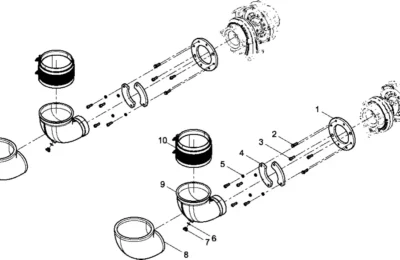 Сифон двигателя BAUDOUIN 12M33