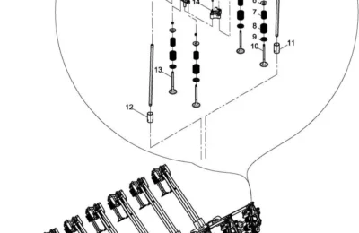 Клапанный механизм двигателя BAUDOUIN 12M33