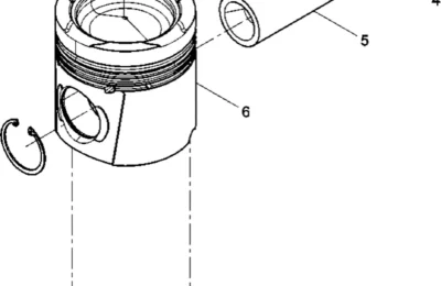 Цилиндр и шатун двигателя BAUDOUIN 6M33