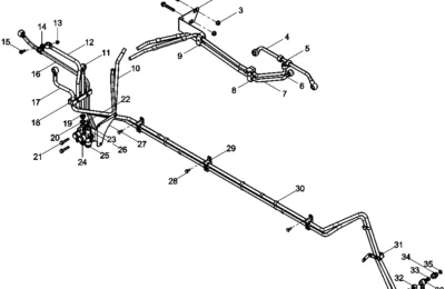 Группа топливопроводов низкого давления двигателя Baudouin 12M26