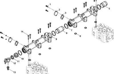 Группа водовыпускных труб двигателя BAUDOUIN 6M33
