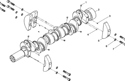 Коленчатый вал в сборе двигателя Baudouin 6M26