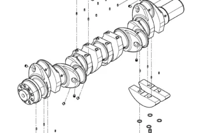 Коленвал в сборе двигателя BAUDOUIN 6M33