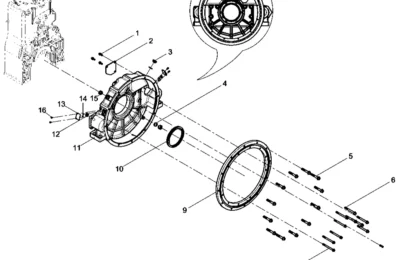 Корпус маховика двигателя Baudouin 6M26
