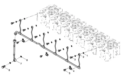 Масляные трубки головки цилиндра двигателя BAUDOUIN 6M33