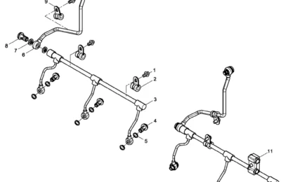 Масляные трубки коромысла двигателя Baudouin 6M26