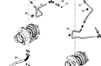 Масляные трубки турбины двигателя Baudouin 12M26