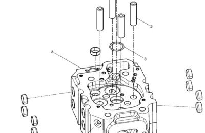 Предсборка головки цилиндра двигателя Baudouin 12M26