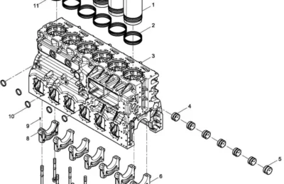 Предварительная сборка картера двигателя BAUDOUIN 6M33