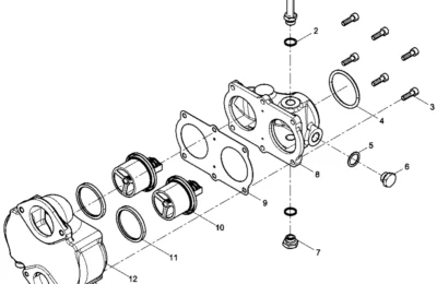 Сборка термостата двигателя Baudouin 12M26