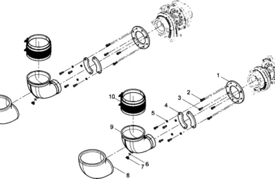 Соединение сифона двигателя Baudouin 12M26
