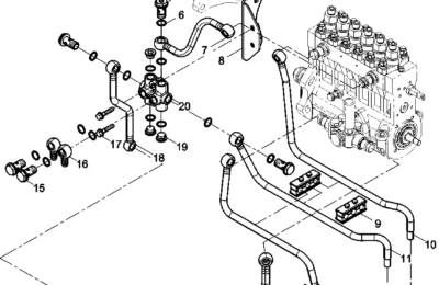 Топливные трубки низкого давления двигателя Baudouin 6M33