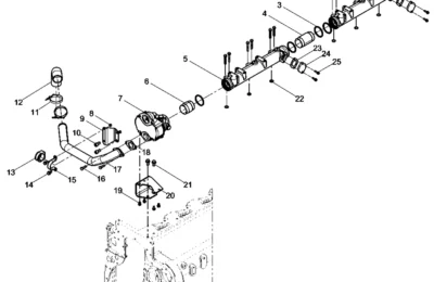 Труба выпуска воды двигателя Baudouin 6M26