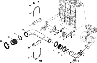 Трубки компроессора двигателя Baudouin 6M33