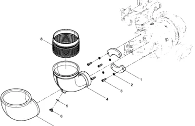 Задняя трубка ыпускного коллектора двигателя Baudouin 6M33