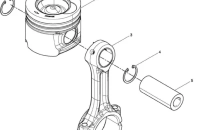 Цилиндр и шатун двигателя Baudouin 4M06G50