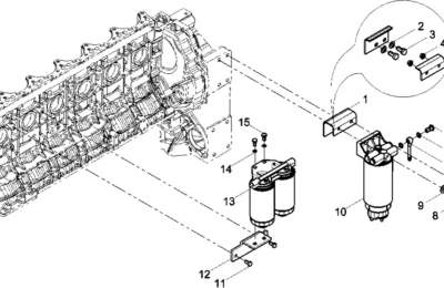 Группа топливный фильтр двигателя Baudouin 6M21