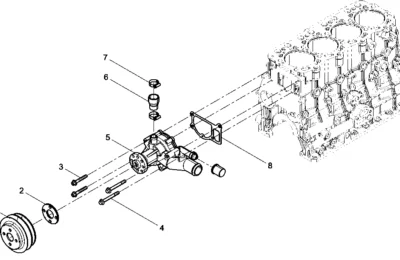 Группа водяного насоса двигателя Baudouin 4M06G17