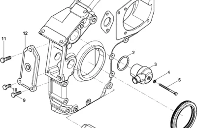 Передняя крышка корпуса редуктора двигателя Baudouin 3M10
