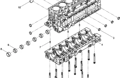 Предсборка блок цилиндров двигателя Baudouin 6M16