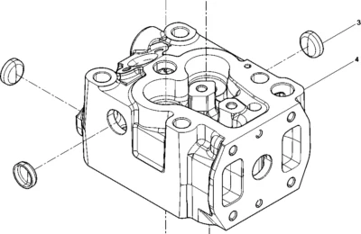 Предсборка головки цилиндра двигателя Baudouin 3M10