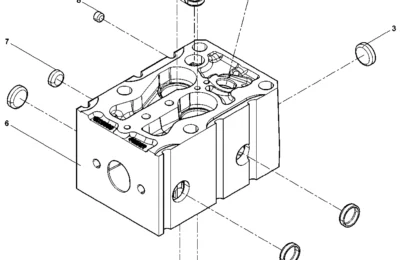 Предсборка головки цилиндра двигателя Baudouin 6M16