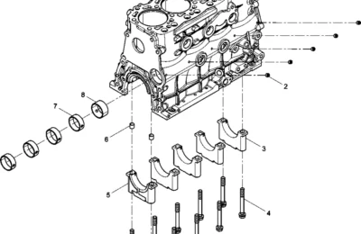 Предсборка картера двигателя Baudouin 4M06G33