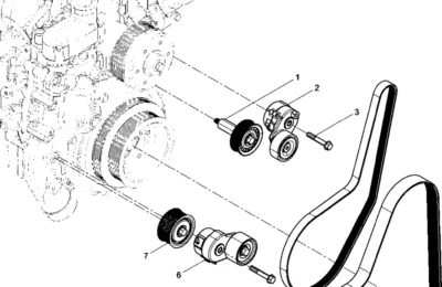Ремень и натяжитель в сборе двигателя Baudouin 6M21