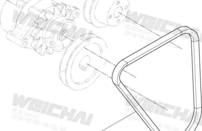 Ремень и натяжители двигателя Baudouin 4M06G50