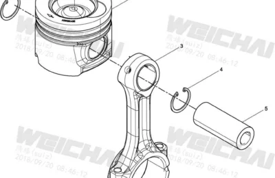 Сборка цилиндра и шатуна двигателя Baudouin 4M06G33