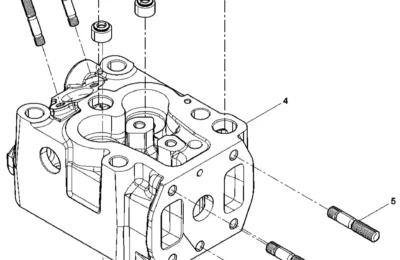 Сборка головки цилиндра 1 двигателя Baudouin 3M10