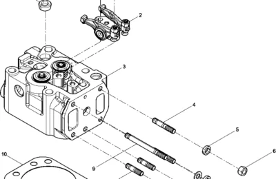 Сборка головки цилиндра двигателя Baudouin 4M11