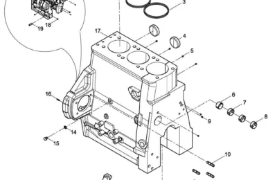Сборка картера двигателя Baudouin 3M10