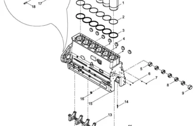 Сборка картера двигателя Baudouin 6M11