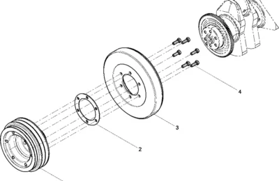 Сборка Шкив коленчатого вала двигателя Baudouin 6M21