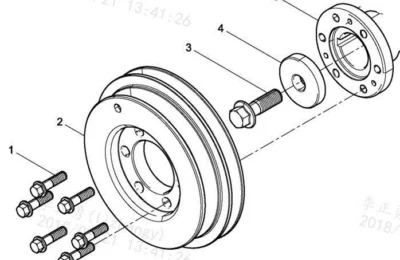 Шкив коленчатого вала двигателя Baudouin 4M06G44