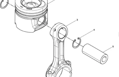 Соединение поршня и шатуна двигателя Baudouin 4M06G44