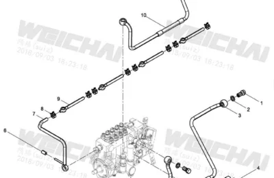 Топливные трубки низкого давления двигателя Baudouin 4M06G33