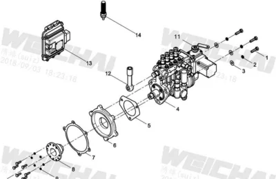 Топливный насос высокого давления двигателя Baudouin 4M06G44