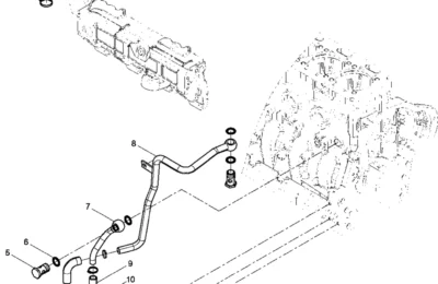 Трубки охлаждающей жидкости масляного радиатора двигателя Baudouin 3M10