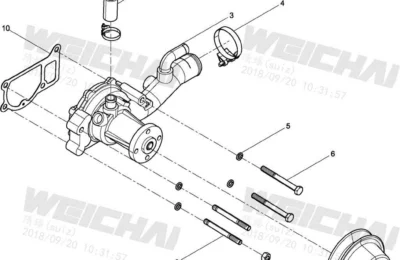 Водяной насос двигателя Baudouin 4M06G50