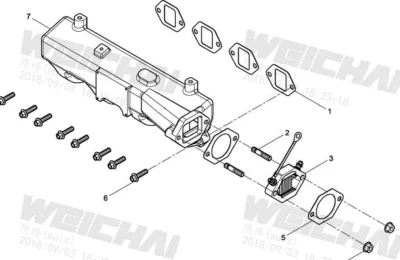 Впускной коллектор двигателя Baudouin 4M06G44
