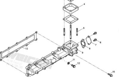 Впускной коллектор двигателя Baudouin 4M06G50