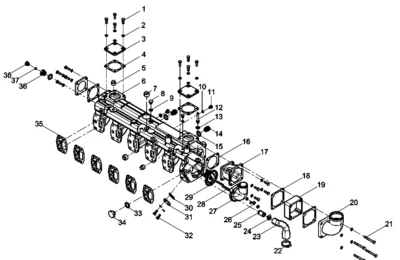 Впускной коллектор двигателя Baudouin 6M11