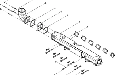 Впускной коллектор двигателя Baudouin 6M21