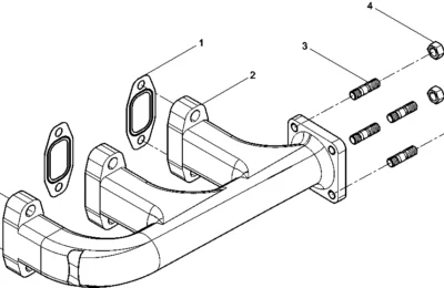 Выпускной коллектор двигателя Baudouin 3M10