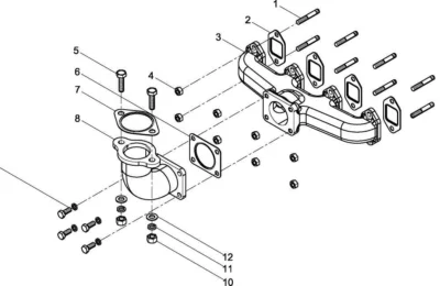 Выпускной коллектор двигателя Baudouin 4M06G17
