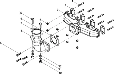 Выпускной коллектор двигателя Baudouin 4M06G22