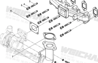 Выпускной коллектор двигателя Baudouin 4M06G50